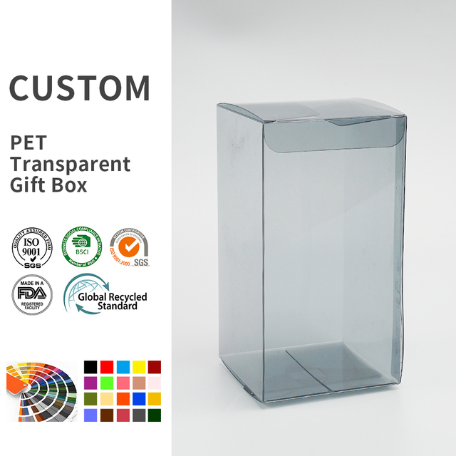 Custom Vibrant Grey Transparent Plastic Box Custom Clear Case for Craft Supply Retail Presentation Durable Packaging Supply