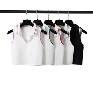 Cuello en V profundo Apel Tight Running Top Mujer Sin mangas Absorbente de sudor Golf Outdoor Fitness Yoga Tank Top - Product Image 6