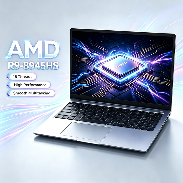 AMD R9 8945HS Laptop 16" 120Hz Screen Expandable Memory DDR4 Dual NVMe SSD WIFI6 BT4.2 Backlit Keyboard Gaming Business Notebook