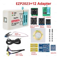 Programador USB SPI EZP2023, Juego Completo con 15 Adaptadores, Clip de Prueba Sop8/16, Compatible con EEPROM Flash Bios 24 25 93 95, Clip Minipro CH554T