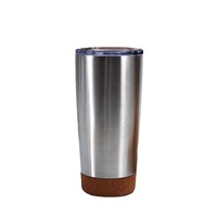 Tasse thermos en acier inoxydable de qualité alimentaire sans BPA avec couvercle fond en liège 600ML tasse à café sous vide double couche extérieure 20OZ