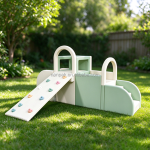 Structure de jeu souple 3-en-1 avec <span class=keywords><strong>piscine</strong></span> à balles, équipement de terrain de jeu intérieur avec rampe d'escalade et toboggan pour café de jeux, centre commercial, garderie, fête - Product Image 3