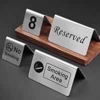 Letrero de Reserva para Mesa de Acero Inoxidable al por Mayor, Placa de Número de Mesa Rústica Elegante para Reuniones de Negocios, Suministro de Fábrica