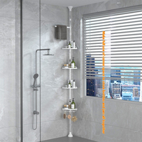 Étagère de rangement autoportante réglable en acier inoxydable, organisateur de salle de bain, support de sol en métal pour articles de toilette