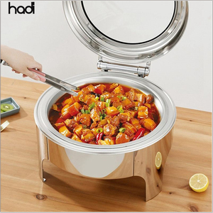 Elegante calentador de alimentos eléctrico de 6 litros, de acero inoxidable, con alcohol, estilo europeo de lujo, color dorado, para uso en restaurantes, con garantía completa. - Product Image 6