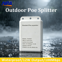 Répartiteur PoE extérieur étanche 48V vers 12V 12W, standard IEEE 802.3af/at, non isolé, 10/100Mbps, adaptateur empilable IP PD48VF