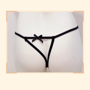 Tanga Sexy Transparente de Poliéster Negro Golden Shuttle Weaving Fun para Mujer, Lencería 8102-2 - Product Image 1