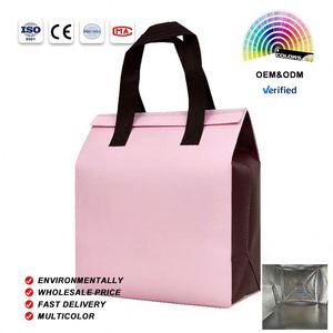 Sacs isothermes jetables personnalisés en non-tissé avec feuille d'aluminium recyclable pour la restauration, les plats à emporter et l'emballage de boîtes à lunch - Product Image 1