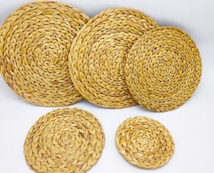 <strong>Large</strong> Handmade Round Woven <strong>Placemats</strong> for Dining Table Water Hyacinth Straw Braided <strong>Placemat</strong> Resistant Non-Slip Weave <strong>Placemats</strong> - Product Image 5