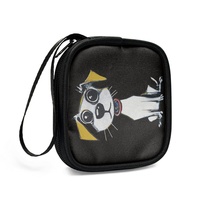 Sac Organisateur Portable à Motif Chien de Dessin Animé Mignon, Mini Pochette Bandoulière pour Rangement d'Accessoires, Câbles et Chargeurs d'Écouteurs