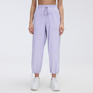 Pantaloni Jogger Larghi Personalizzati da <span class=keywords><strong>Donna</strong></span>, Leggeri con Coulisse e Vita Elastica, Vestibilità Ampia, Stile <span class=keywords><strong>Cargo</strong></span> Casual, Pantaloni Sportivi da Corsa con Tasche Laterali - Product Image 2