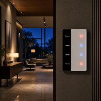 Interruttore Smart WiFi Tuya con Display LED a 2 Gruppi, Interruttore con Schermo LED Personalizzabile, Interruttore da Parete Smart US 120x72mm