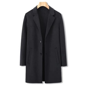 Latest Design <strong>Mens</strong> Woolen <strong>Pea</strong> <strong>Coat</strong> Slim Fit Single Breasted Winter Cashmere Wool <strong>Coat</strong> <strong>Men</strong> - Product Image 1