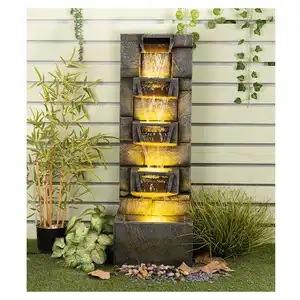 modern Garden Ornaments For Far Home,Outdoor Waterfall With Light waterfall Fountain For indoor