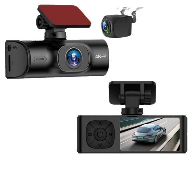 4K Full HD Dual Dash Camera,Front 4K+Rear 1080P,,1.97" IPS Screen,Night Vision,WDR,24H Parking Monitor,Built-in WiFi