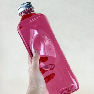 32oz vuông chai nước ép nhựa với nắp màu đen tuyệt vời dùng một lần chai để làm nước trái cây sữa Smoothie và đồ uống khác - Product Image 4