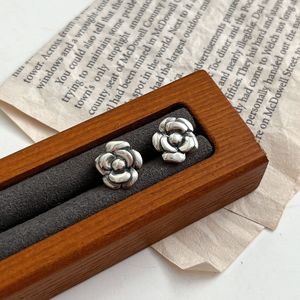 Yinruitai S925 Sterling <b>Silver</b> Camellia <b>Stud</b> Earrings For Women Flower Shape Everyday Wear - Product Image 2