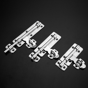 Loquet de porte en acier inoxydable avec serrure antivol, pêne de porte en bois à double tête, montage en surface, insertion gauche/droite - Product Image 1