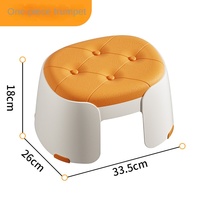 Tabourets empilables en plastique orange, ovales, petits et grands, épaissis, antidérapants, durables, modernes, multifonctionnels pour enfants et adultes