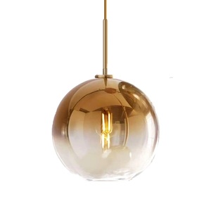 Lampadario a Sospensione Moderno con Sfera a Specchio <span class=keywords><strong>in</strong></span> <span class=keywords><strong>Vetro</strong></span> Rame Argento Oro, Lampada a Soffitto Regolabile Stile Loft <span class=keywords><strong>per</strong></span> Cucina - Product Image 1