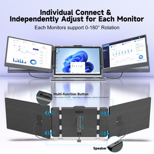 Extensor de pantalla para portátil, Monitor portátil Triple de 14 pulgadas, Icd Plug and Play tipo C, Full HD, IPS, 1080P, para portátil de negocios - Product Image 3
