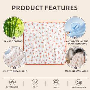 Manta Envolvente de Bambú y Algodón de 2 Capas, Tejida, 90x90cm, con Diseño de Dibujos Animados, Personalizable con Logotipo, Pantone, Marca Privada, Venta al Por Mayor (OEM/ODM) - Product Image 3