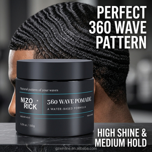 Pomata per Onde 360 Private Label per Uomo, <span class=keywords><strong>Cera</strong></span> per Capelli a Base d'Acqua per Onde Naturali, Tenuta Media, Lucentezza Elevata, 150g OEM - Product Image 1