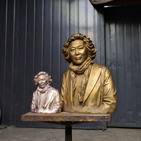 Ornement artistique pour salle de réception de bureau, sculpture réaliste de buste en bronze sur mesure, statue humaine en bronze coulé à la main