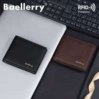 Dompet Pria Baellerry dari Kulit PU, Dompet Pendek, Dompet Bisnis, Kartu Kustom, Grosir, Dompet Minimalis, Kulit Pria, Pemblokir RFID