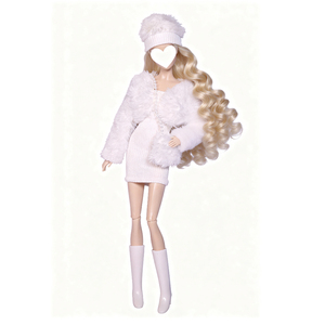Vente en gros de vêtements pour poupées 30 cm – Ensemble complet manteau, robe, chapeau, sac et bottes pour le commerce transfrontalier - Product Image 3