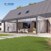 Pergolas motorisées en aluminium Mooxon pour l'extérieur, toit commutable, pergola bioclimatique pour patio, gazebo en aluminium facile à assembler, abris pour voitures