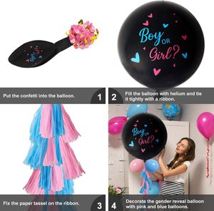 Wholesale Eco-Friendly Gender Revealing Decorative Banner 36-inch Boy or Girl Round Leak <b>Balloons</b> - Product Image 2