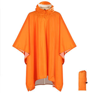Stile classico arancione singolo persona poliestere taffetà Poncho pioggia per giorni di pioggia all'aperto piovoso ciclismo mantello - Product Image 1