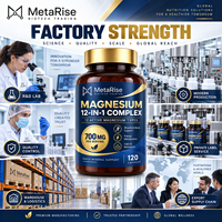 Complément Alimentaire Multi-Minéraux en Capsules de Magnésium Complexe 12 Formes, Marque Privée OEM, 120 Comprimés