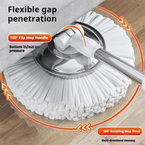 Juego de cubo y fregona giratoria para el hogar al por mayor con cesta extraíble, mango extensible de acero inoxidable y manos libres para limpieza - Product Image 6