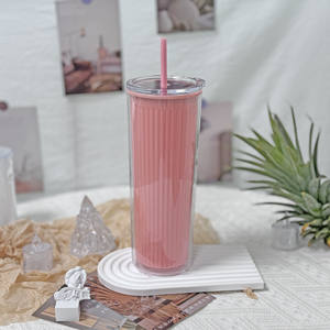 卸売夏新しいインターネット有名人ストレート大容量カップ垂直ストライププラスチックストロードリンクウェア外国貿易 - Product Image 6