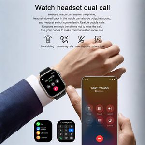 Montre connectée avec écouteurs sans fil intégrés, appels Bluetooth, sports de plein air, montres intelligentes - Product Image 4