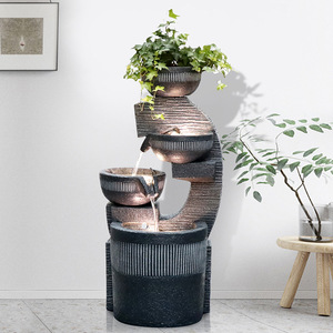 <span class=keywords><strong>Fontaine</strong></span> <span class=keywords><strong>d</strong></span>'eau <span class=keywords><strong>d</strong></span>écorative pour l'<span class=keywords><strong>intérieur</strong></span> et l'extérieur, cascade créative en résine illuminée avec lumière LED, bassin à poissons - Product Image 5