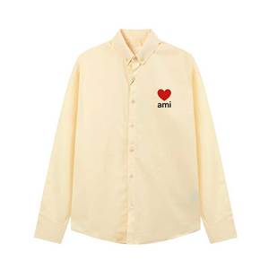 Chemise habillée <span class=keywords><strong>homme</strong></span> Ami Heart coupe ajustée légère et confortable anti-boulochage brodée style Old Money populaire en France à <span class=keywords><strong>Paris</strong></span> - Product Image 6