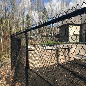 荣邦网球场6英尺8英尺镀锌聚氯乙烯涂层镀锌链节围栏卷旋风线钻石网黑色 - Product Image 4