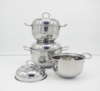 8pcs Casseroles-ustensiles de cuisine Vente Chaude Casseroles Professionnelles Ensemble Pot En Acier Inoxydable Plat Ensemble Couvercle En Verre