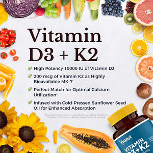 Capsules de vitamine D3+K2 en gélules molles OEM/ODM pour la santé osseuse des adultes et l'absorption du calcium, améliore l'immunité - Échantillon gratuit disponible - Product Image 5