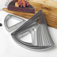 En stock usine : Lot de 14 moules triangulaires en acier inoxydable 430 pour mousse, écologiques et compatibles lave-vaisselle, ustensiles de cuisson pour tartes au fromage