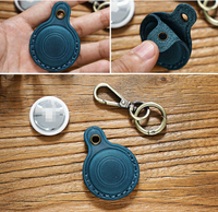 Étui de protection rétro en cuir véritable pour Apple AirTags porte-clés localisateur sac de couverture mode pendentif pour animaux de compagnie accessoires