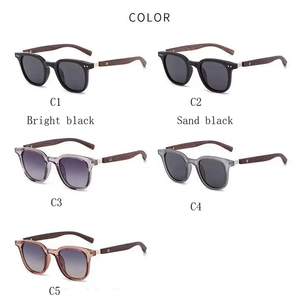 Gafas de Sol Retro Europeas y Americanas para Hombre y Mujer, Gafas de Sol de Moda con Aspecto de Madera, Protección UV para Hombre - Product Image 3