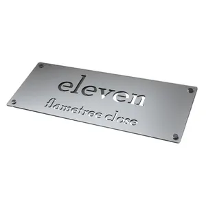 Placa de identificação de aço inoxidável para artesanato com metal e corte a laser personalizado para impressão em tela de seda