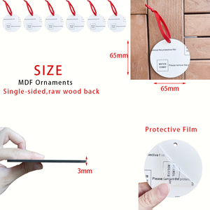 MDFSUB commercio all'ingrosso della fabbrica della cina 65mm sublimazione MDF ornamenti monouso bianco bianco bianco sublimazione natale MDF ornamento - Product Image 5