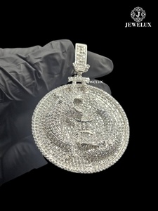 Pendentif Hip Hop entièrement serti de diamants, finition haute brillance, vente en gros disponible en Inde à prix avantageux - Product Image 4