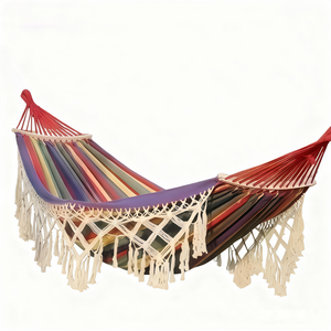 <span class=keywords><strong>Hamac</strong></span> de lit portable en toile rayée pour le camping en plein air, le jardin, la cour, la terrasse - Double ou simple - Pour les voyages - Product Image 1