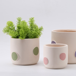 Maceta Nórdica de Terracota Pintada a Mano con Orificios y Base, Ecológica, Duradera, <span class=keywords><strong>para</strong></span> Jardín, Hogar y Exteriores - Product Image 2